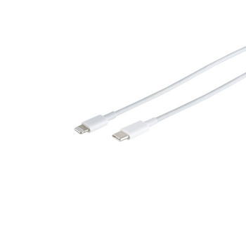USB-C Adapterkabel, 8-Pin, PD, ABS, weiß, 1m