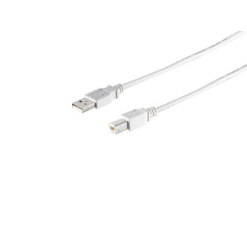 USB-A Adapterkabel, USB-B, 2.0, grau, 0,25m