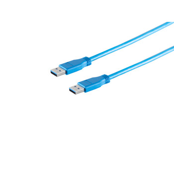 USB-A Verbindungskabel, 3.0, blau, 1m